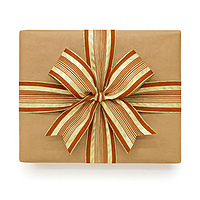 Chocloate Brown & Gold Ribbon with Glitter Edges