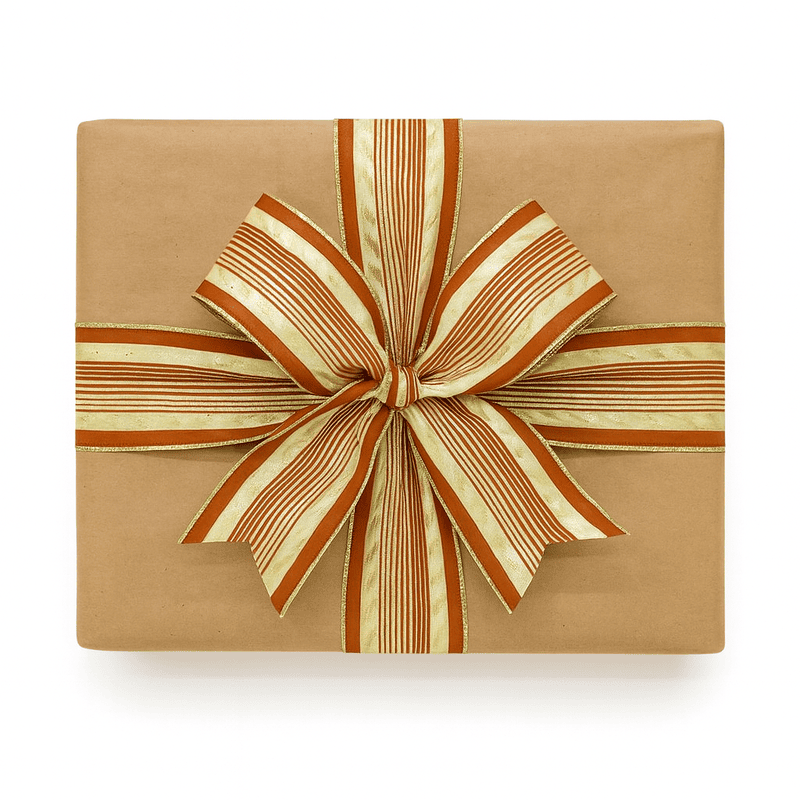 Chocloate Brown & Gold Ribbon with Glitter Edges