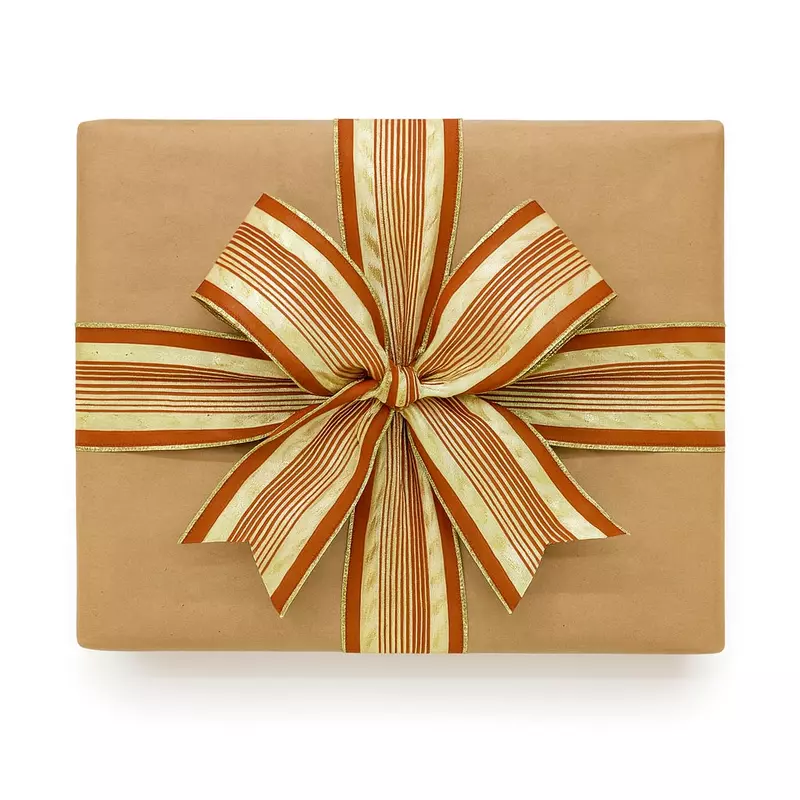Chocloate Brown & Gold Ribbon with Glitter Edges
