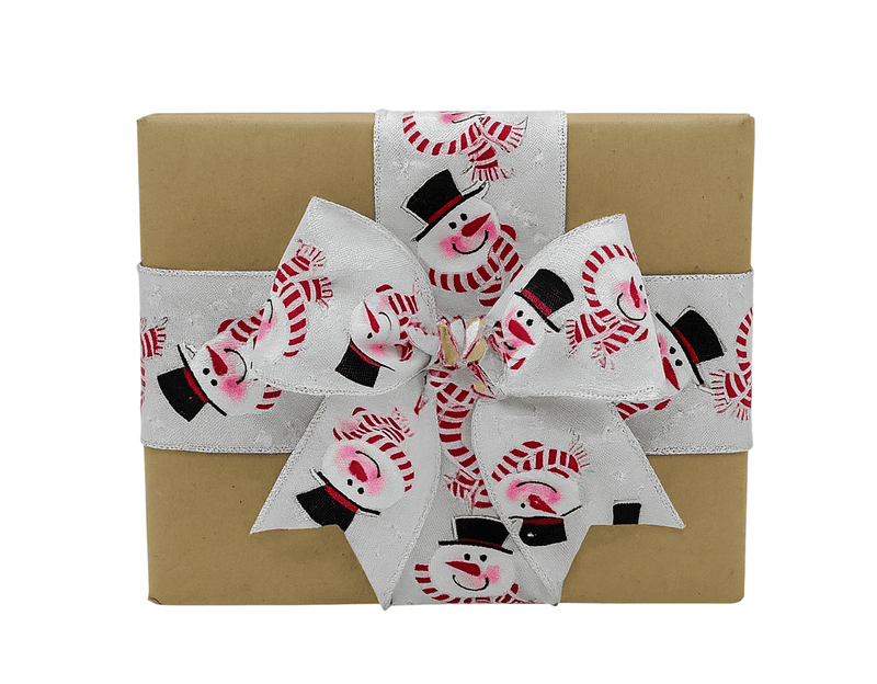 SnowMan White Burlap Ribbon