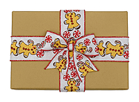 Gingerbread Man White Burlap Ribbon