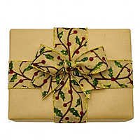 Christmas Holly Natural Burlap Ribbon