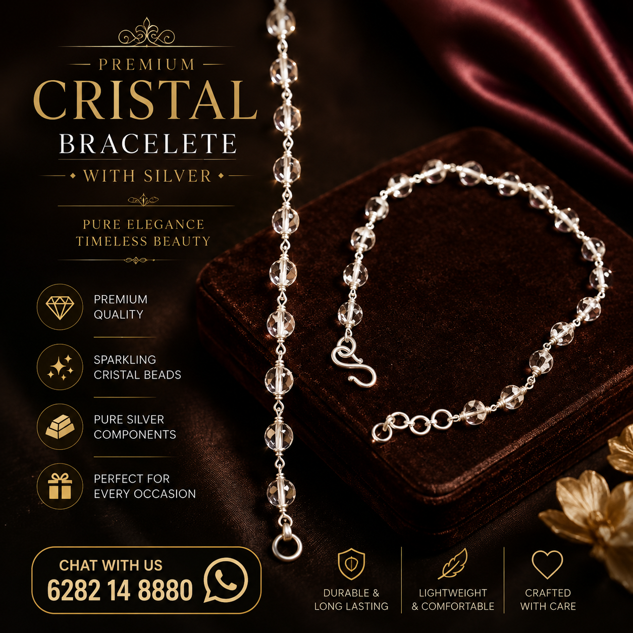 SILVER CRISTEL BRACELETE