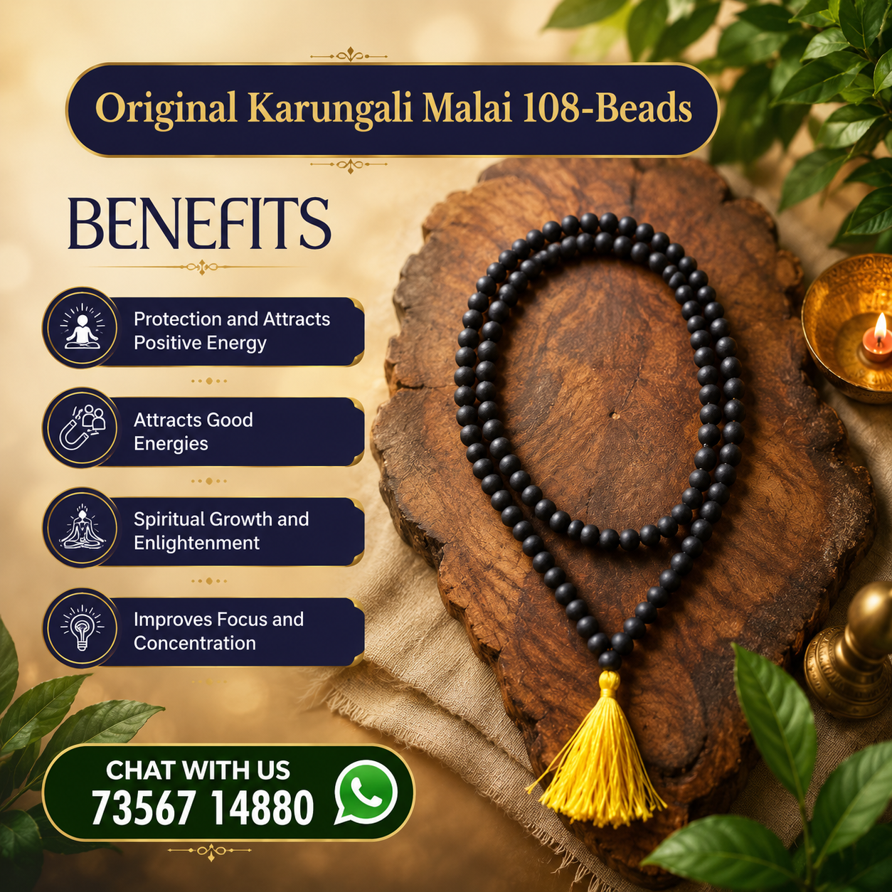 Karungali Malai  8 MM