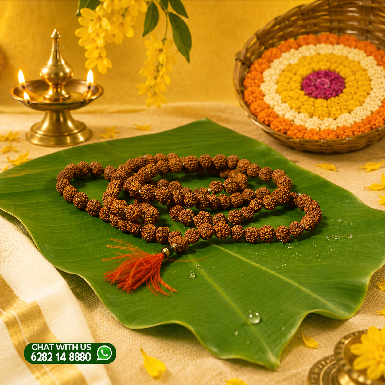 5 Mukhi/Face Rudraksha Mala  108 7 mm
