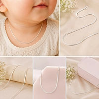 925 Sterling Silver Baby Snake Chain – Traditional Silver Chain for Daily Wear