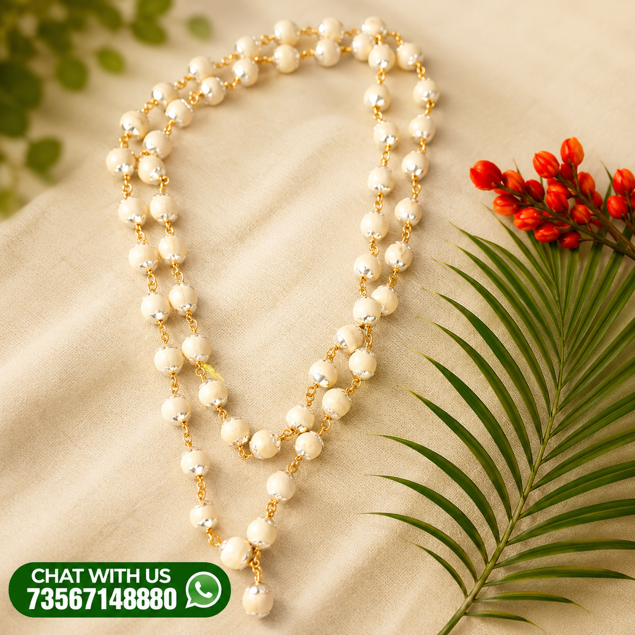 SPERICAL THULASI  -COPPER cotting-MALA