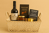 Rectangle Crochet Handwoven Basket with Cloth Lining