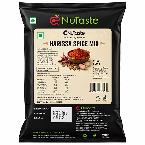 Nutaste - Harissa Spice Mix 500 Grams