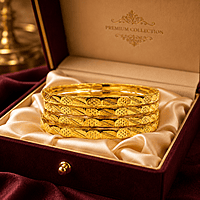 Traditional Panchaloha Designer Bangles for Women | Engraved Five Metal Bangle Set