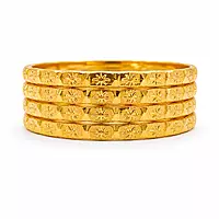 Traditional Panchaloha Bangles for Women | Designer Engraved Five Metal Bangle Set