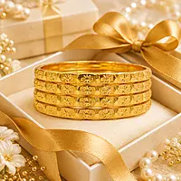Traditional Panchaloha Bangles for Women | Designer Engraved Five Metal Bangle Set