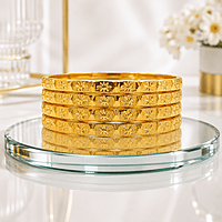 Traditional Panchaloha Bangles for Women | Designer Engraved Five Metal Bangle Set