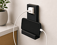 3D Printed Wall-Mounted Phone Charging Holder | Mobile Charging Dock & Cable Organizer