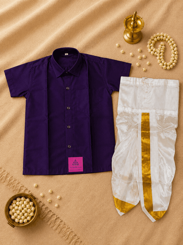 Dhoti - Purple Set ( 1 Yr ) 24407