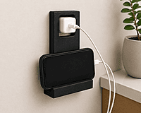 3D Printed Wall-Mounted Phone Charging Holder | Mobile Charging Dock & Cable Organizer