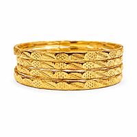 Traditional Panchaloha Designer Bangles for Women | Engraved Five Metal Bangle Set