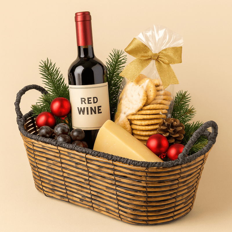 Brown & Black Long Oval Basket