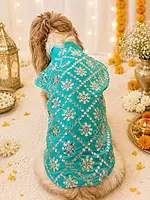 Turquoise Mirror Festive Kurta for Dogs
