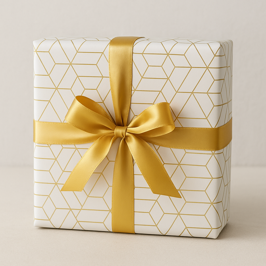 Gold Foil Geometric Gift Wrap