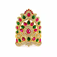 Premium Gold Plated Designer Cuff Bracelet for Women | Ruby Green Stone Kundan Style Bangle