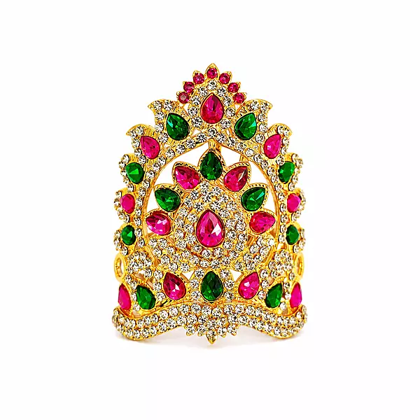 Premium Gold Plated Designer Cuff Bracelet for Women | Ruby Green Stone Kundan Style Bangle