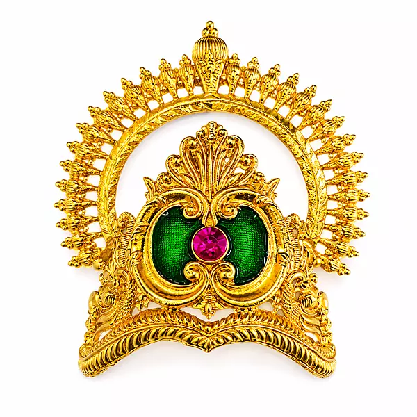 Premium Gold Plated Peacock Designer Cuff Bracelet for Women | Green & Pink Stone Traditional Bangle