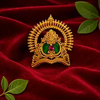 Premium Gold Plated Peacock Designer Cuff Bracelet for Women | Green & Pink Stone Traditional Bangle