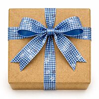 Delicate Flower Check Ribbon-Blue-2.5 cms-20 yards