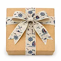 Burlap Printed Ribbon-Sailor-5 cms-5 Yards