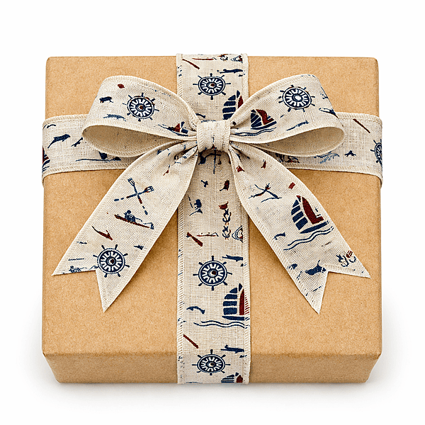 Burlap Printed Ribbon-Sailor-5 cms-5 Yards