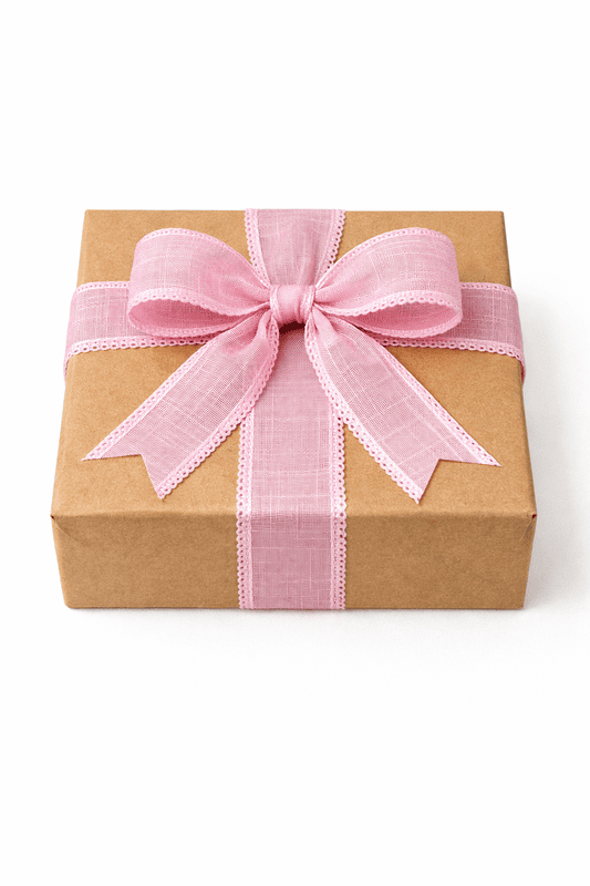 Pink Textured Ribbon with scalloped edges