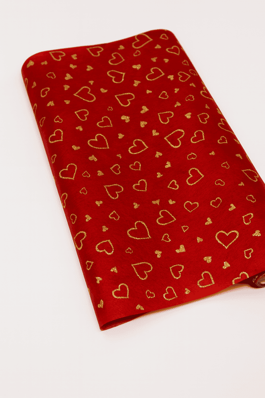 Maroon with Glitter Hearts