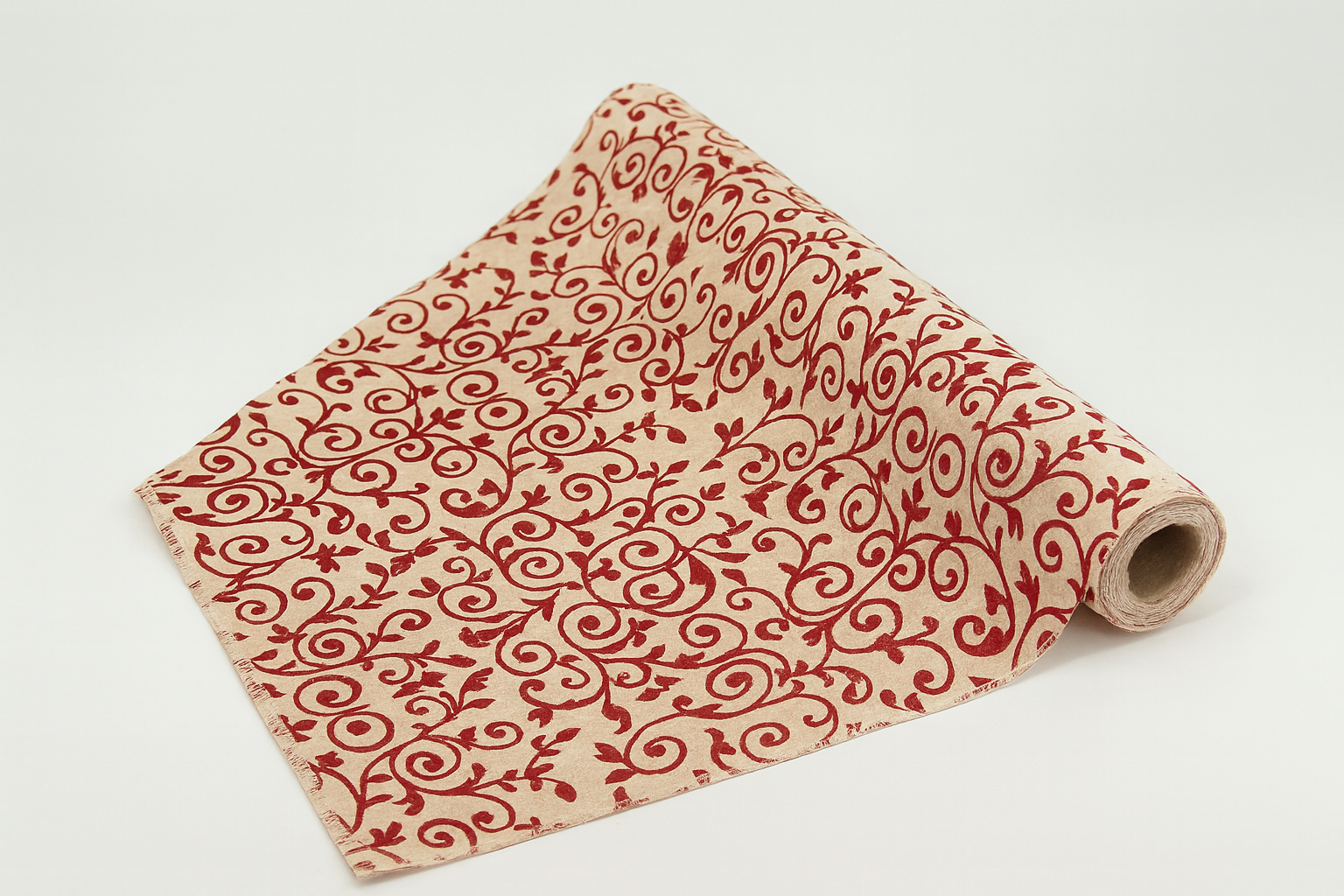 Faux Jute Roll - Maroon Print