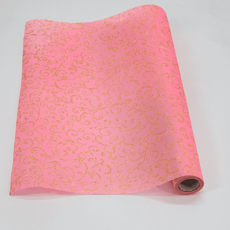 Pink with Gold Swirleys