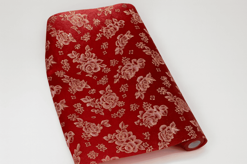 Maroon with White Glitter Roses