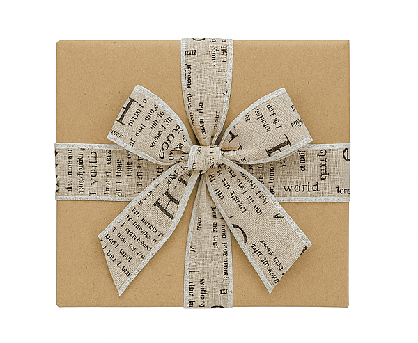 Abstract Burlap Ribbon with Scalloped Edges