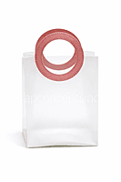 Frosted Gift Bag with Circular Leather Handle (Pack of 10)