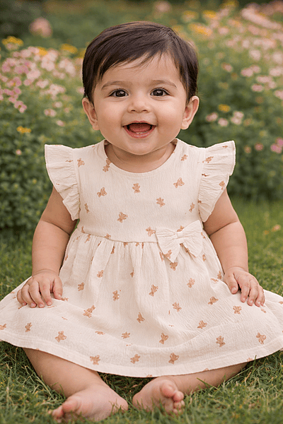 Cotton Frock-Teddy print