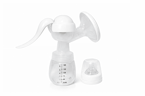 Manual Breast Pump – 3 Suction Modes, Soft Cushion, Easy Pumping (White))