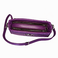 Violet Luxe Embossed Chain Shoulder Bag