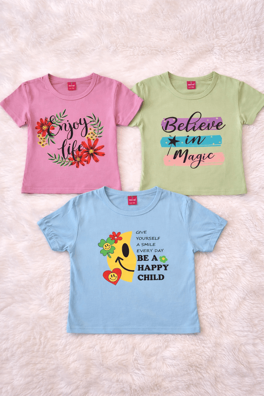 Girls T-shirt Combo of 3