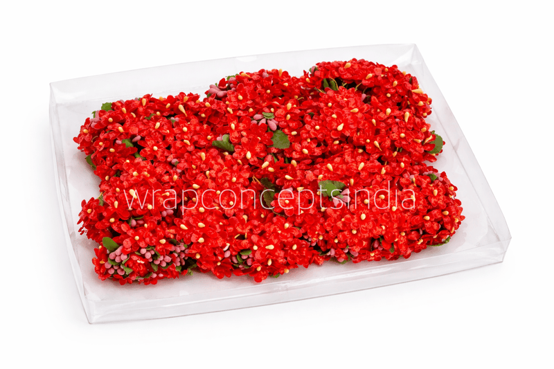 Small Silk Flowers - Red