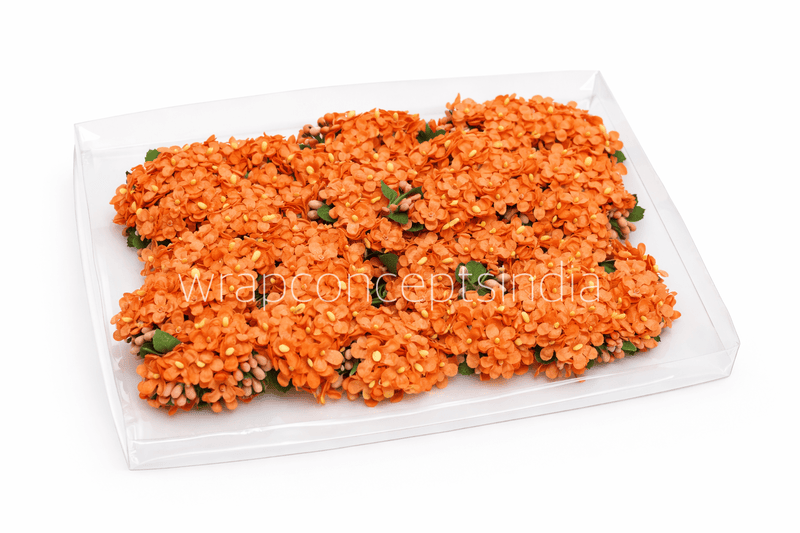 Small Silk Flowers - Orange