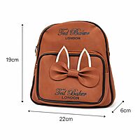 Brown Bow Accent Mini Backpack for Girls