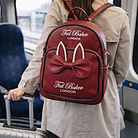 Brown Bow Accent Mini Backpack for Girls