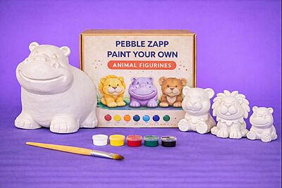 Cute Little Bear and Friends Big - Big Hippo and 3 Small Friends