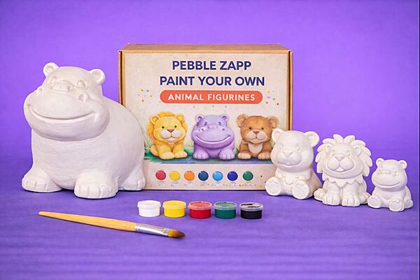 Cute Little Bear and Friends Big - Big Hippo and 3 Small Friends