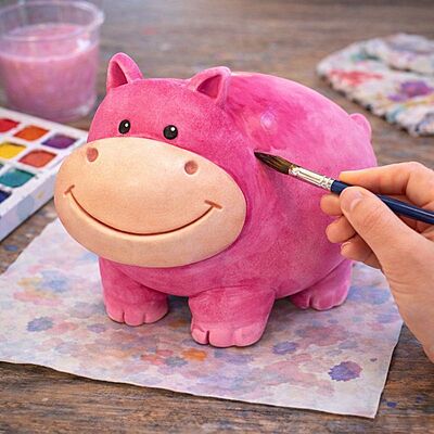 Cute Little Bear and Friends Big - Big Hippo and 3 Small Friends