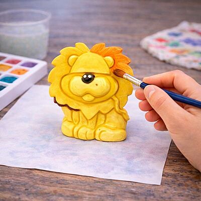 Cute Little Bear and Friends - Big Lion and 3 Small Friends